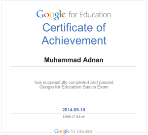 Google For Education Certificate